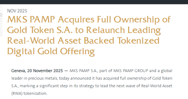 赣州达慧 黄金狂飙遇上加密回暖：瑞士贵金属巨头宣布重启黄金代币计划